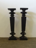 1T178 Antik fekete szobortartó posztamens pár 100 cm