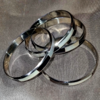 Vintage nikkelezett ezüst színű gyöngyház berakásos karperec karkötő