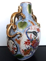 Különleges antik Sárkányos kínai váza gyönyörű madaras kidomborodó mintával