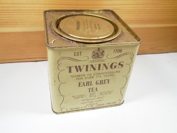 Teás angol fémdoboz pléh doboz - Twinings Earl Grey Tea - 1980-as évekből