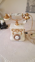 Gyönyörű,díszes régi kurblis telefon