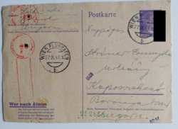 ZA589.6 Német díjjegyes levelezőlap 1943 WIEN Flughafen - Oberstkommando der Wermacht  bélyegzéssel