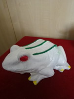 Kerámia kerti béka, hossza 20 cm, szélessége 17 cm. Emi