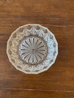 Gyönyörű szép,öntött,mintás üvegtál / tartó. Cukortartó.Sérülésmentes állapotban.Átmérője: 11 cm
