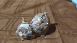 Fehér Türkiz Cica figura gyanta formában 6cm
