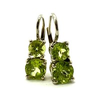 Fehérarany fülbevaló olivinekkel