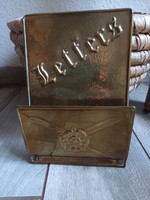 Érdekes régi réz levéltartó (21x14,2 cm)