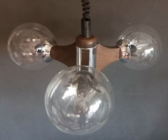 Bauhaus Sved design króm- fa Szputnyik mennyezeti lámpa ALKUDHATÓ
