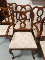 Set of 6 Original English Chippendale Solid Oak Chairs in Excellent Condition