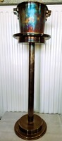 1908 ART DECO DEKÓ PEZSGŐ HŰTŐ ÁLLVÁNY + VÖDÖR VASTAGON EZÜSTÖZÖTT ALPAKA PARTI ESZKÖZ VIRÁGTARTÓ