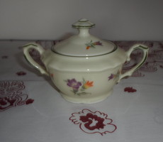 Kahla porcelán cukortartó virágmintával (1940-es évek)