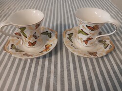 Pillangos porcelán kávés csészék