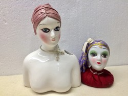 Porcelán fej-dekoráció