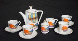 Gyermek porcelán kávés , teás készlet retro játék , léggömb állatkák minta 70-es évek