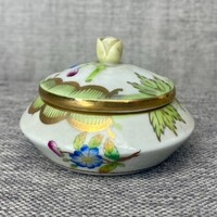 Herend Hungary Viktória mintás bonbonier ékszertartó porcelán