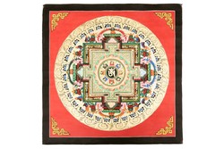 Mantra Mandala festmény Nepálból 73x73 cm