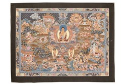 Buddha élete mandala festmény Nepálból 50x38 cm