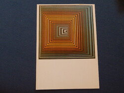 Képeslap - Vasarely: Vonal-Fegn - 1968
