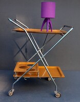 Mid-Century Italian plastik összecsukható design zsúrkocsi ALKUDHATÓ