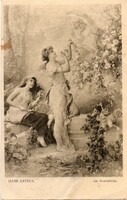 Képeslap: Hans Zatzka. nők, virágok, angyalok.