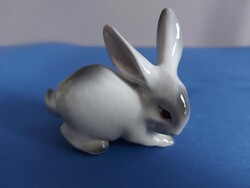! Pajzspecsétes Zsolnay szürkés piros szemű nyuszi kiváló állapotban! Porcelán - 685