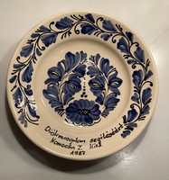 Vásárhelyi kerámia tányér felirattal