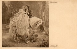 Képeslap: Hans Zatzka. nők, virágok.
