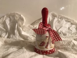 HARANG - TYÚKOS - PORCELÁN - 10 x 5 cm - - GYÖNYÖRŰ - SÖTÉTPIROS SZÍN - OSZTRÁK