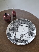 Impozáns Rosenthal porcelán fali tál/a dán  Björn Wiinblad  tervezése-35 cm