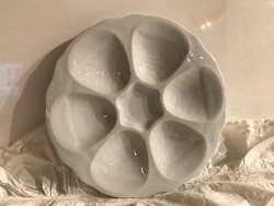 TÁNYÉR - ESCARGOT - FRANCIA - APILCO - PORCELÁN - 26 cm - 1,12 kiló -  RETRO - HÓFEHÉR - HIBÁTLAN