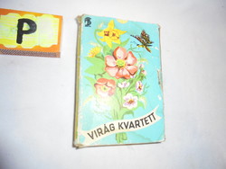 Virágkvartett - retro gyerek kártya, játék kártya pakli