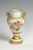 Nápolyi porcelán váza florális dekorral