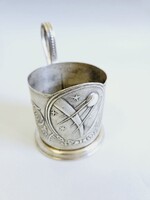 Szovjet szép fém pohártartó