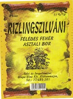 Boros címke: Kiskunmajsa, Rizlingszilváni.