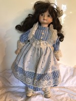 MŰVÉSZBABA - 40 x 20 cm - PORCELÁN - MINŐSÉGI - NÉMET - GYŰJTEMÉNYBÓL  - HIBÁTLAN