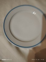 Zsolnay lapos tányér. Kék. Csíkos  24cm