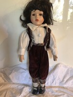 MŰVÉSZBABA - 40 x 17 cm - PORCELÁN - MINŐSÉGI - NÉMET - GYŰJTEMÉNYBÓL  - HIBÁTLAN
