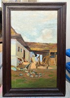 Mihalovits Miklós (1888-1960): Udvarbelső, 1920 (olaj, vászon)