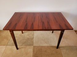 Régi retro magasfényű hosszabbítható fa étkezőasztal mid century bővíthető asztal