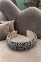 Indonéz Ezüst Karperec Fonott Mintával