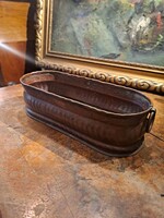 VINTAGE OVÁLIS VÖRÖSRÉZ VIRÁGTARTÓ, KASPÓ