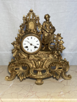 Antik francia kandallóóra-hibátlan állapot . Japy Freres szerkezettel.