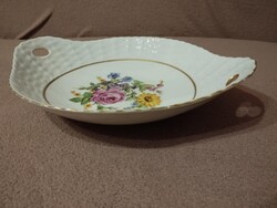 2500/103 Pirken Hammer csehszlovák porcelán füles kínáló tál rózsa mintával