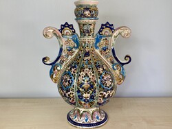 ÉVNYITÓ AKCIÓ! - Nagyméretű Fischer Ignác díszváza, 38 cm