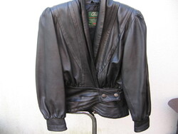 Fekete nappa bőr blézer CHIC 38