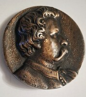 Arany János bronz dombormű , plakett  7 cm