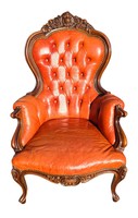 A957 Barokk stílusú chesterfield bőr fotel