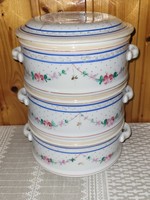 Gyönyörű virágos porcelán ételhordó