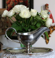 Silverplated Maestri, olasz vintage, vastagon ezüstözött szervírozó, szószos, mártásos tál