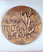 Nagy István János  1938  Köszönet a Munkával Eltöltött Évekért bronz plakett díszdobozában  10 cm